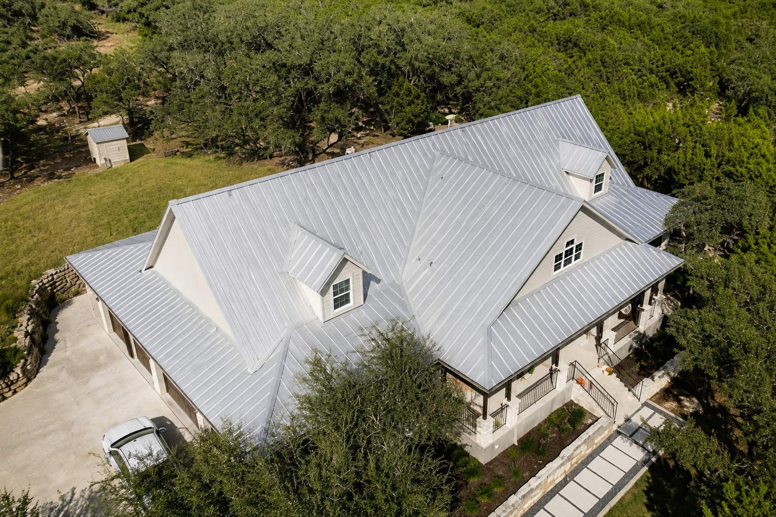 Finished Galvalume standing seam metal roof